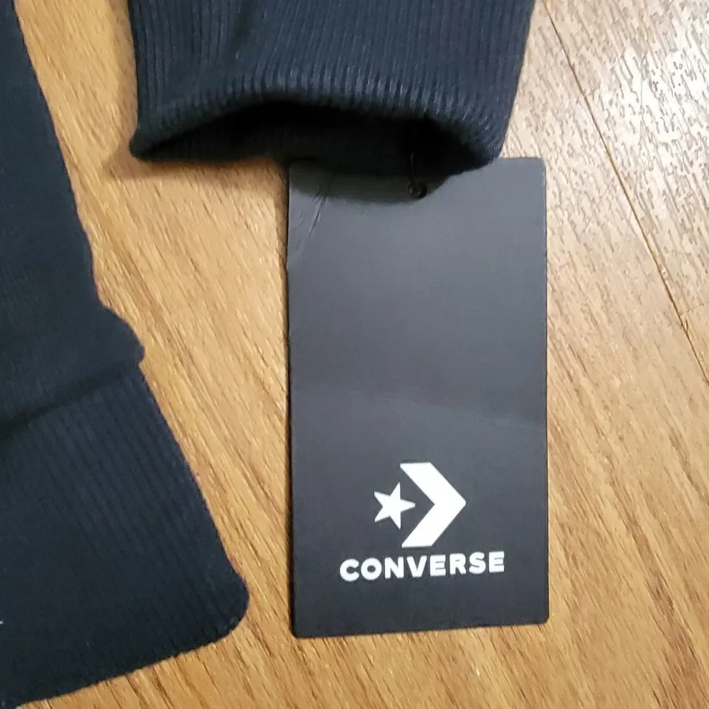 Converse Chuck Taylor Kids Jacket Hoodie Black White Club Fleece Size 6 Unisex